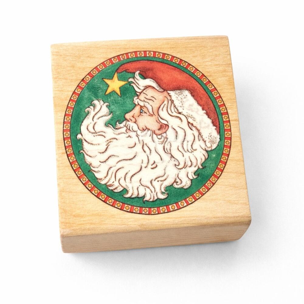 Rubber Stampede 1996 Cynthia Hart Santa In Circle A1414C Rubber Stamp